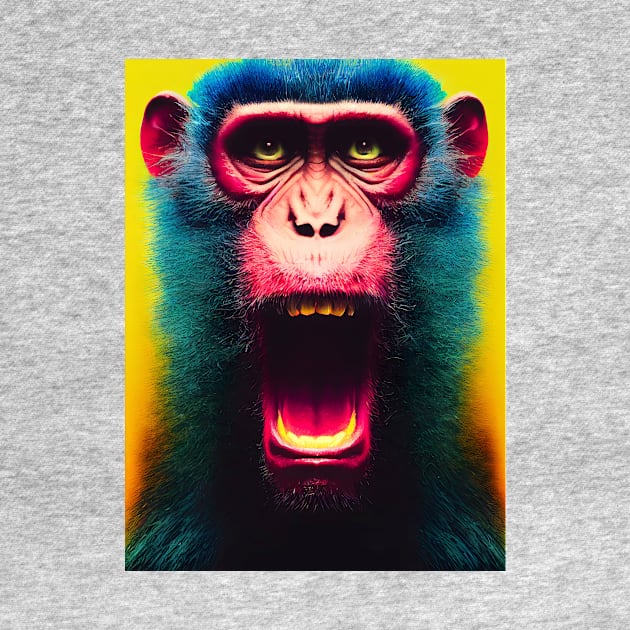 Crazy monkey on yellow background. by RulizGi